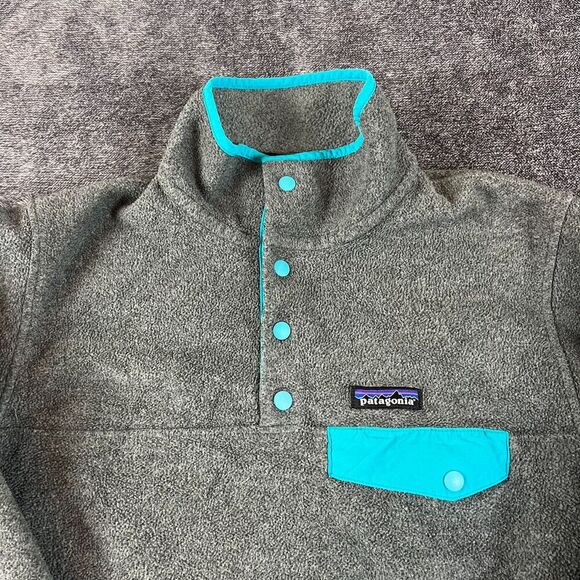 Patagonia Synchilla Snap T Fleece Pullover Teal Gray Women's XS Sweater - Picture 2 of 9